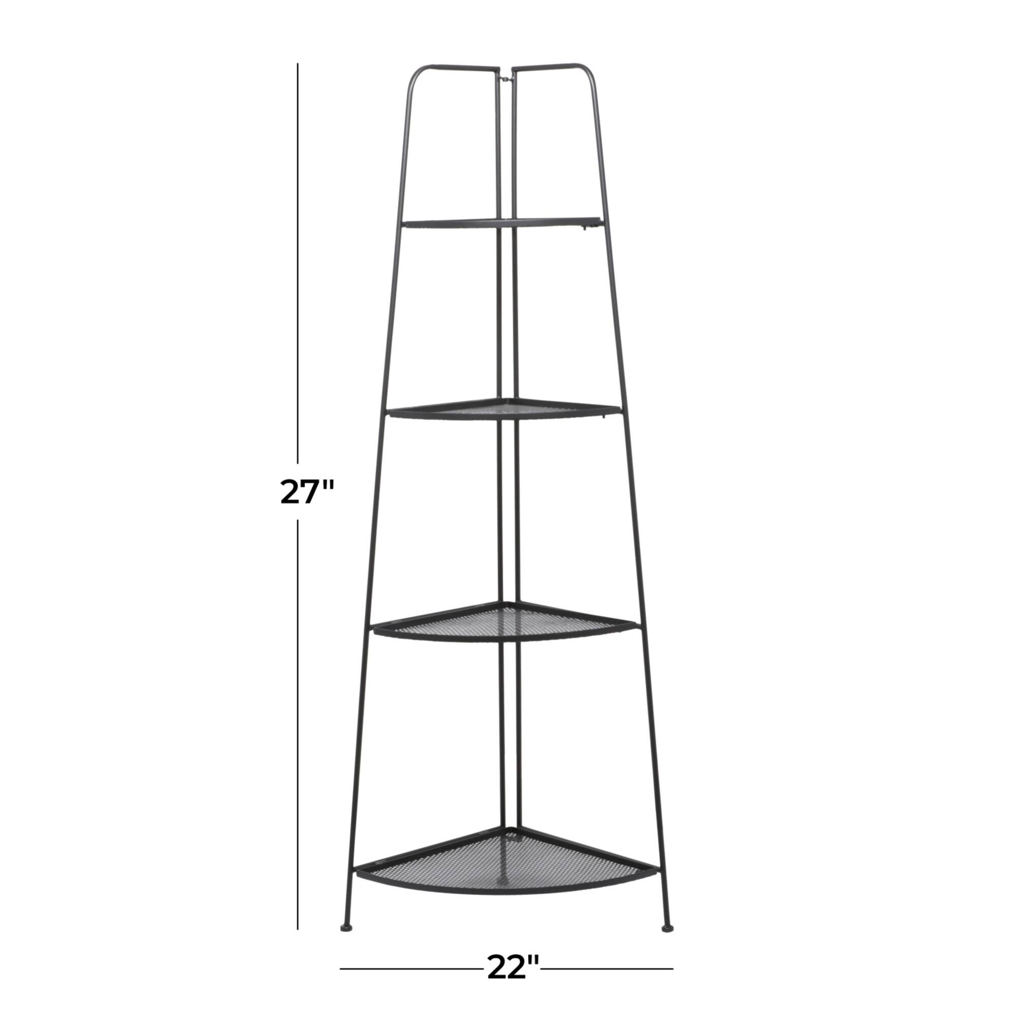 Black Iron Contemporary Bakers Rack, 27" x 22" x 16"